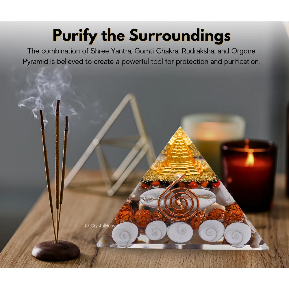 Original Crystal Laxmi Pyramid - Vastu Money Wealth Good Luck Prosperity