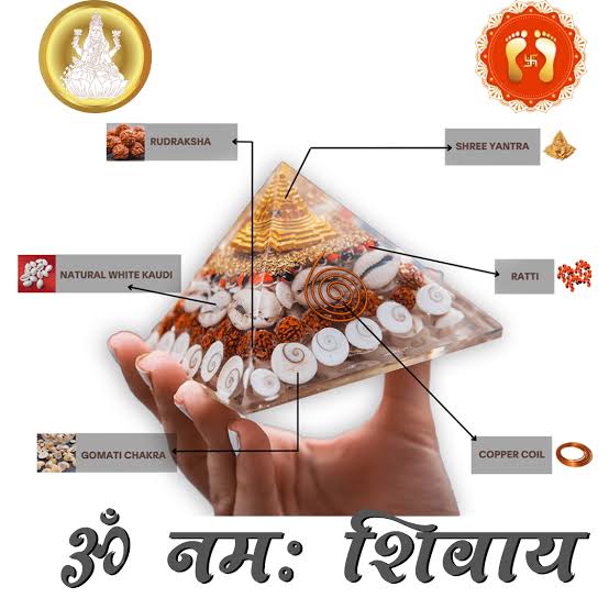Original Crystal Laxmi Pyramid - Vastu Money Wealth Good Luck Prosperity