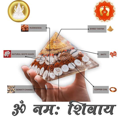 Original Crystal Laxmi Pyramid - Vastu Money Wealth Good Luck Prosperity