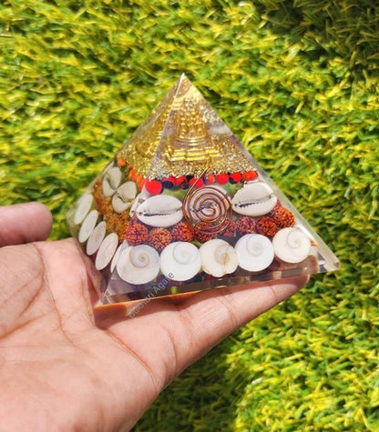 Original Crystal Laxmi Pyramid - Vastu Money Wealth Good Luck Prosperity